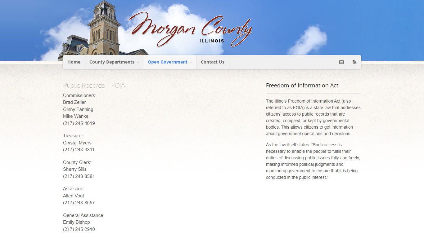 Public Records – FOIA | Morgan County, IL